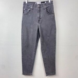 Levi's Silver Tab High Waisted Mom Jeans Size 29 Charcoal Gray Tapered Leg Denim